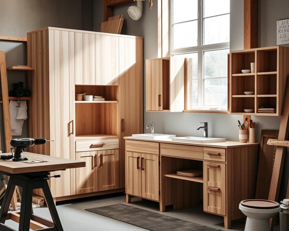 Badezimmermöbel selber bauen: Holz und Design