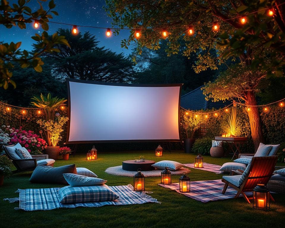 Freiluftkino im Garten