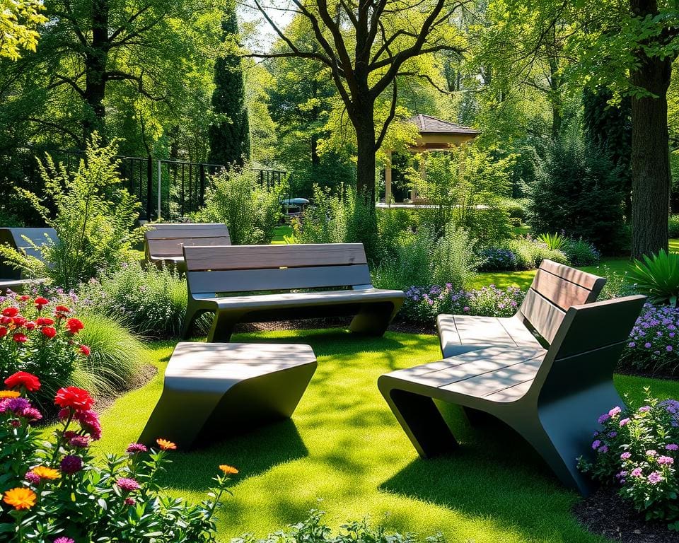 Moderne Sitzbänke für den Garten