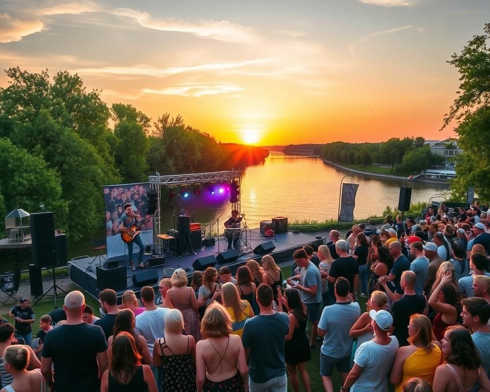 Musikfestivals am Flussufer