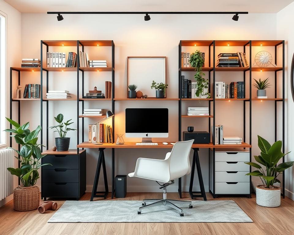 Stauraum im Homeoffice schaffen: Schreibtische und Regale