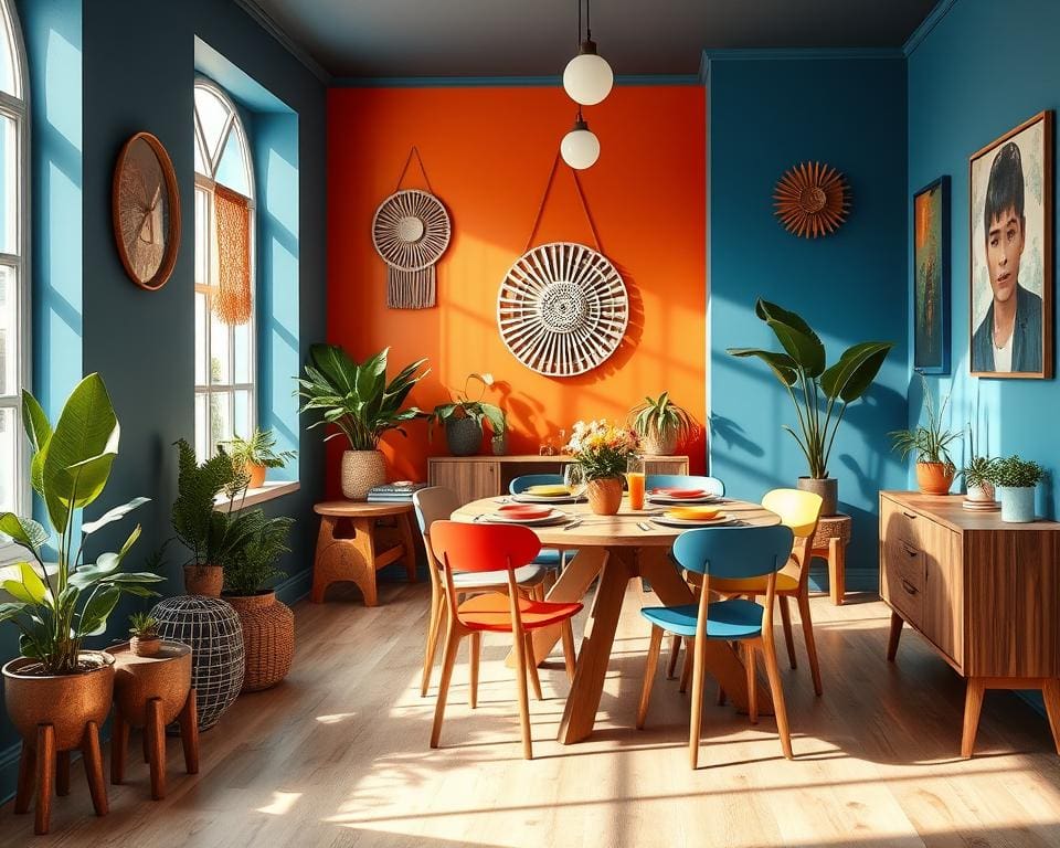 Farbliche Akzente im Esszimmer: Ideen für Wände und Möbel
