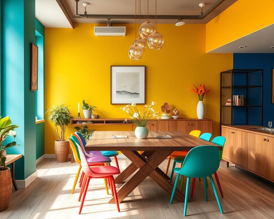 Farbliche Akzente im Esszimmer