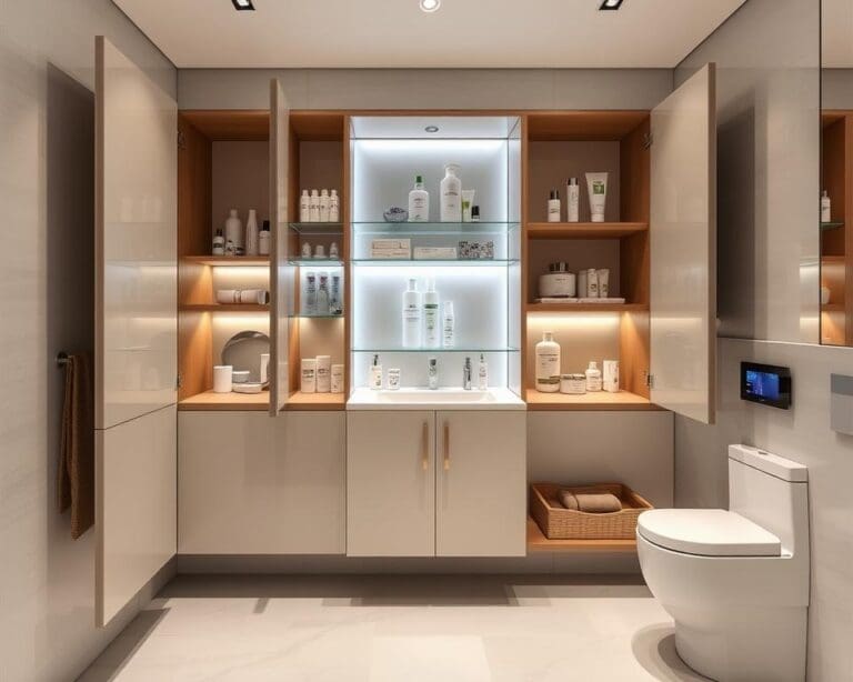 Intelligente Badezimmerschränke: Pflegeprodukte verwalten