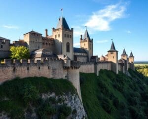 Mittelalterliche Mauern in Carcassonne, Frankreich