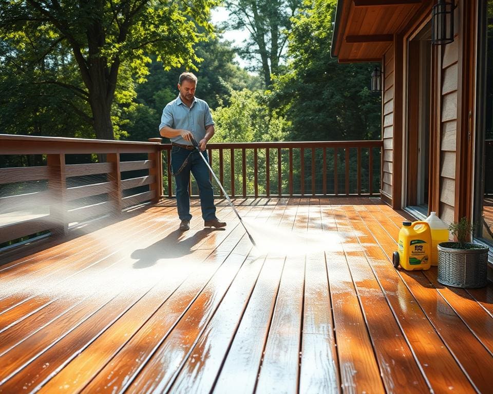 Terrassenholz reinigen