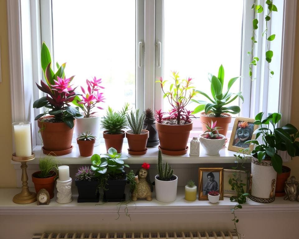 Fensterbänke dekorativ gestalten: Pflanzen und Deko kombinieren