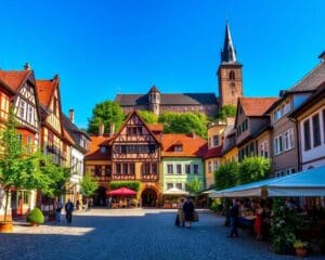 Mittelalterliche Plätze in Český Krumlov, Tschechien