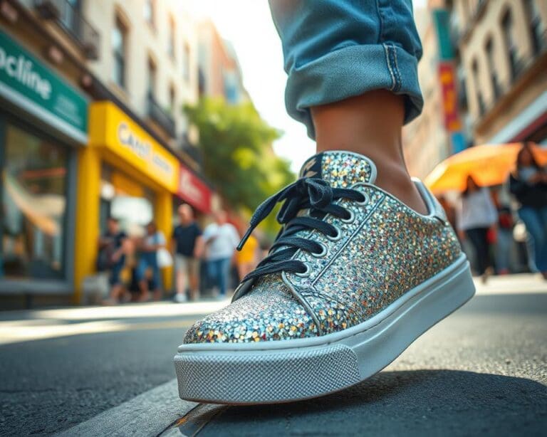 Sneaker in Glitzeroptik: Funkelnd im Alltag