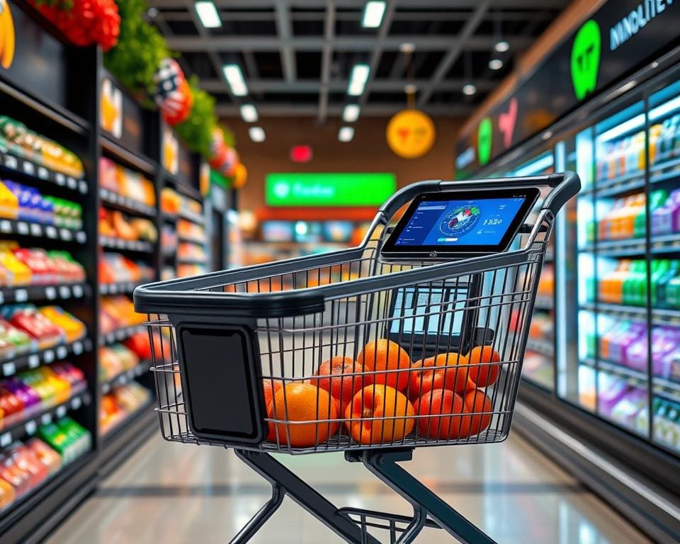 interaktive Funktionen smarter Einkaufswagen