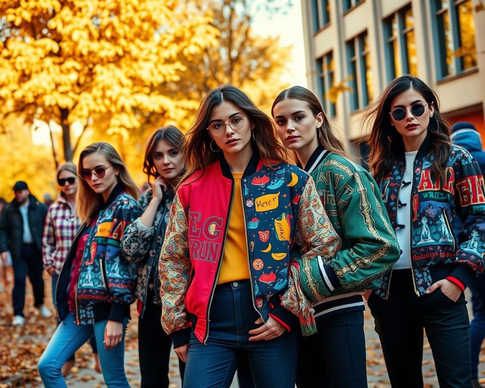 Bomberjacken mit Prints: Ein mutiger Look für den Herbst