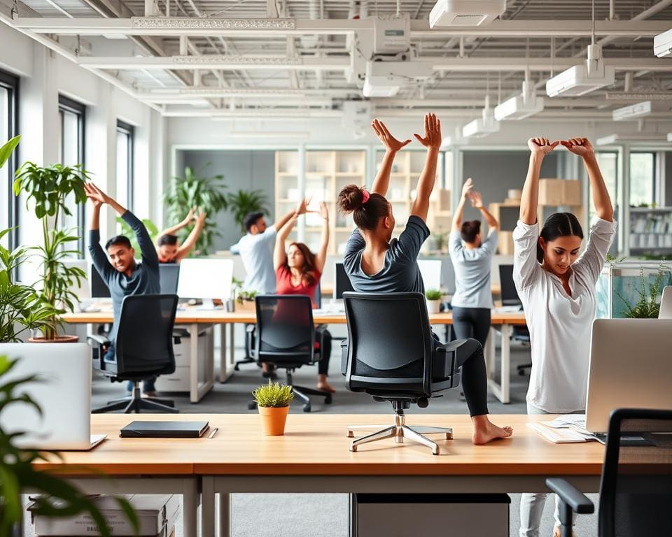 Büroübungen für Bewegung am Arbeitsplatz