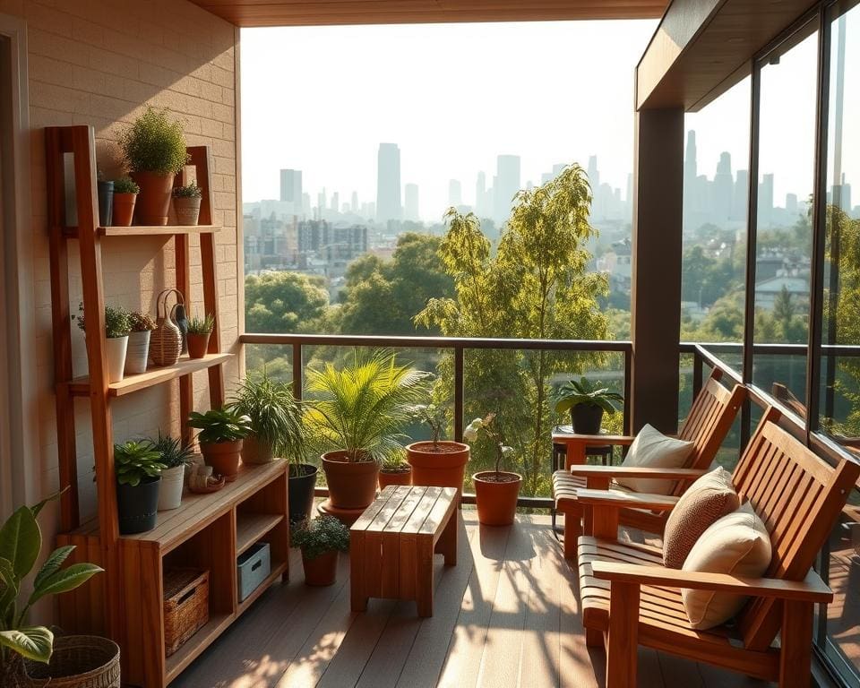 Holzprojekte für den Balkon: Regale und Sitzmöbel