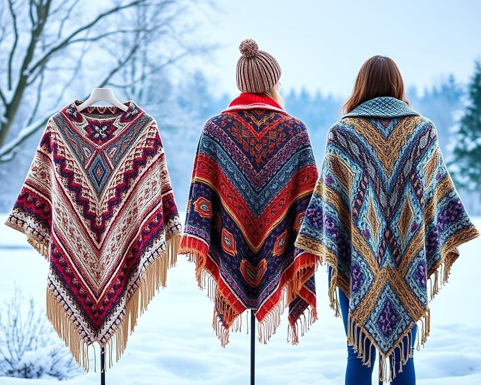 Ponchos mit Strickmustern: Ein Must-have für kalte Tage