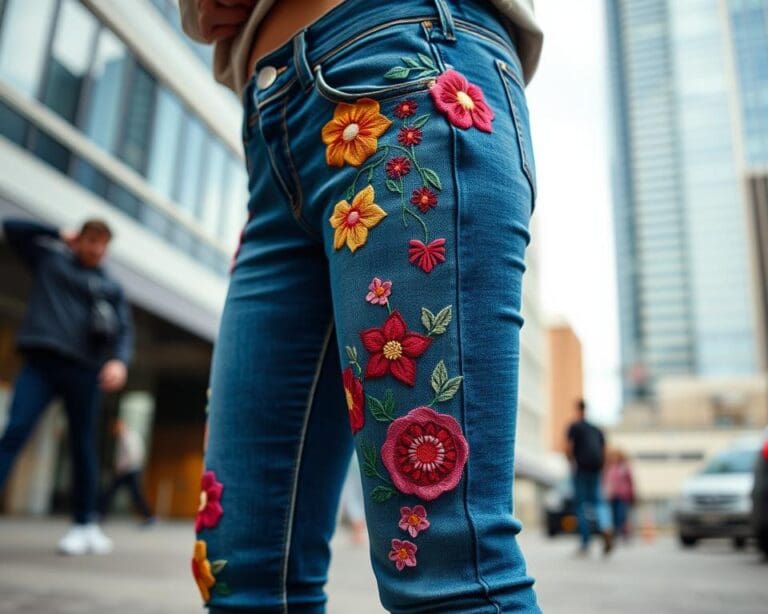 Röhrenjeans mit Stickereien: Individualität für den Alltag