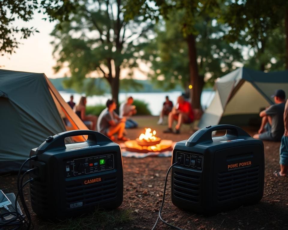 tragbare Notstromgeräte in der Nutzung beim Camping