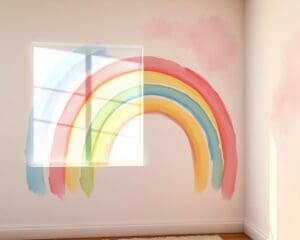 Aquarell-Regenbögen: Sanfte Farbtöne für die Wand