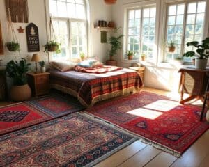 Teppiche im Boho-Stil für kreative Akzente im Schlafzimmer