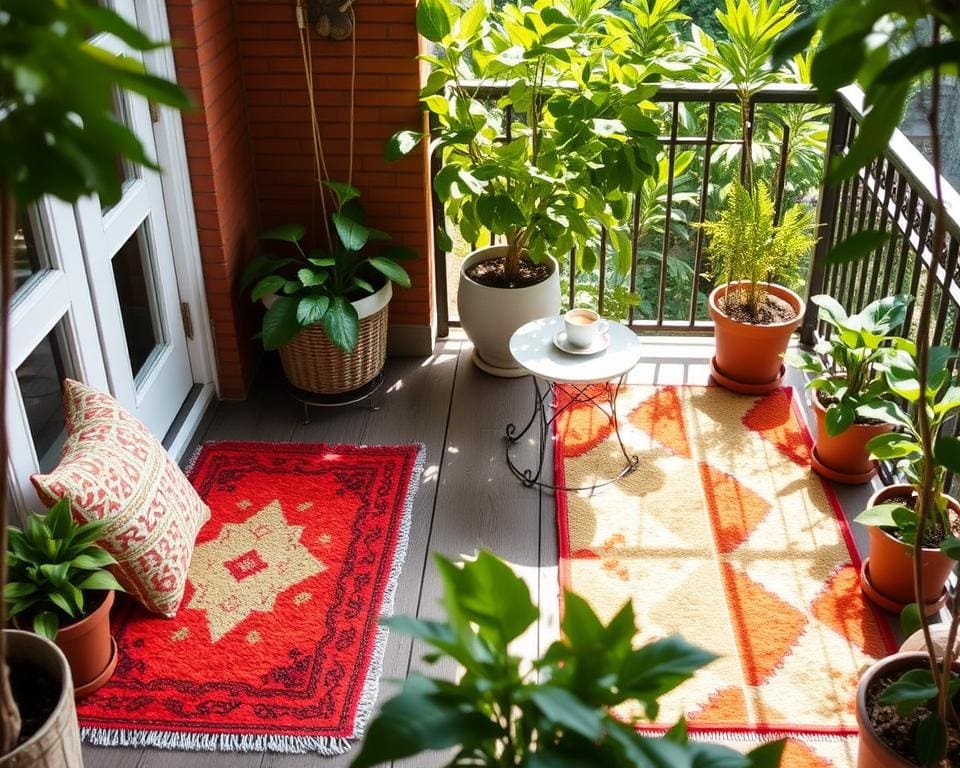 Outdoor-Teppiche aus recyceltem Material für Balkone