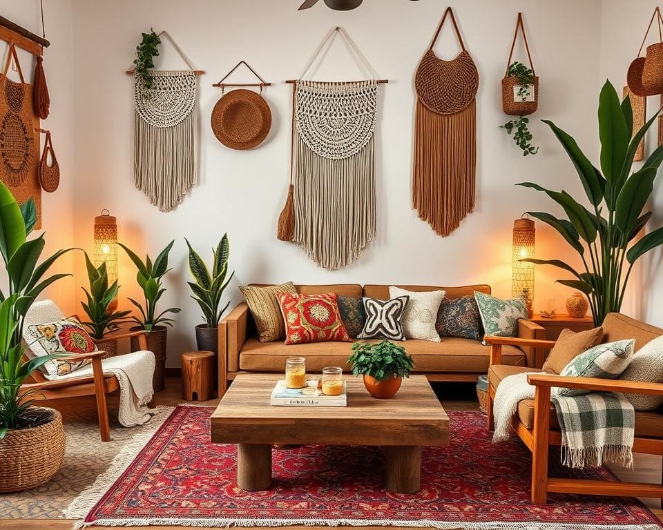 Wohnaccessoires im Boho-Stil