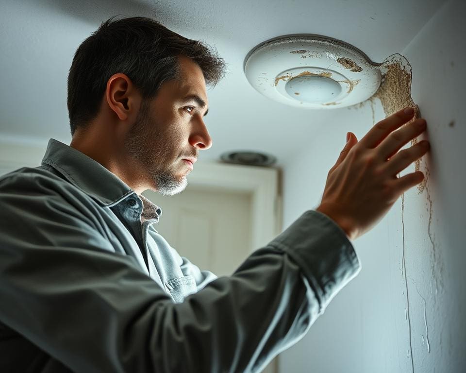 Entfeuchterprofi bei der Diagnose der Feuchtigkeitsquellen