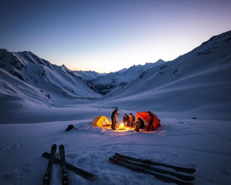 Wie sieht eine Skitour mit Zeltübernachtung genau aus?