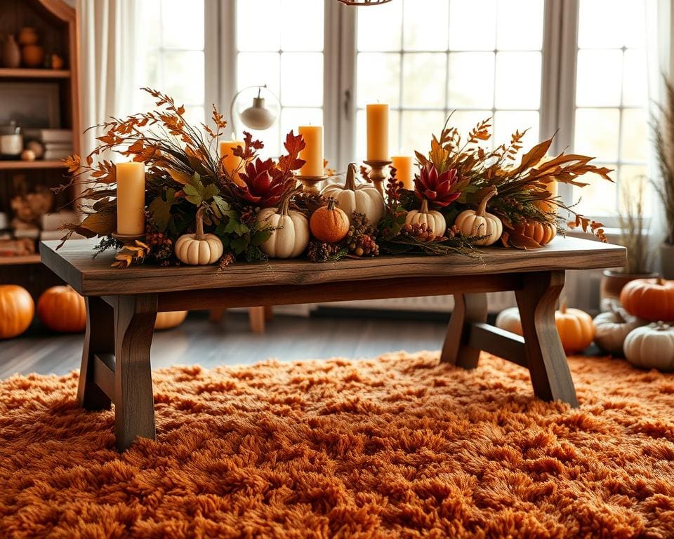 Herbstdeko mit warmen Farbtönen
