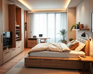 Was sind platzsparende Ideen für das Schlafzimmer?