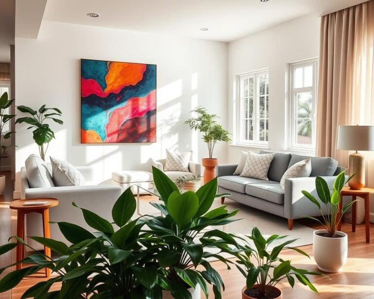 Wie bringst du Farbe in ein graues Wohnzimmer?