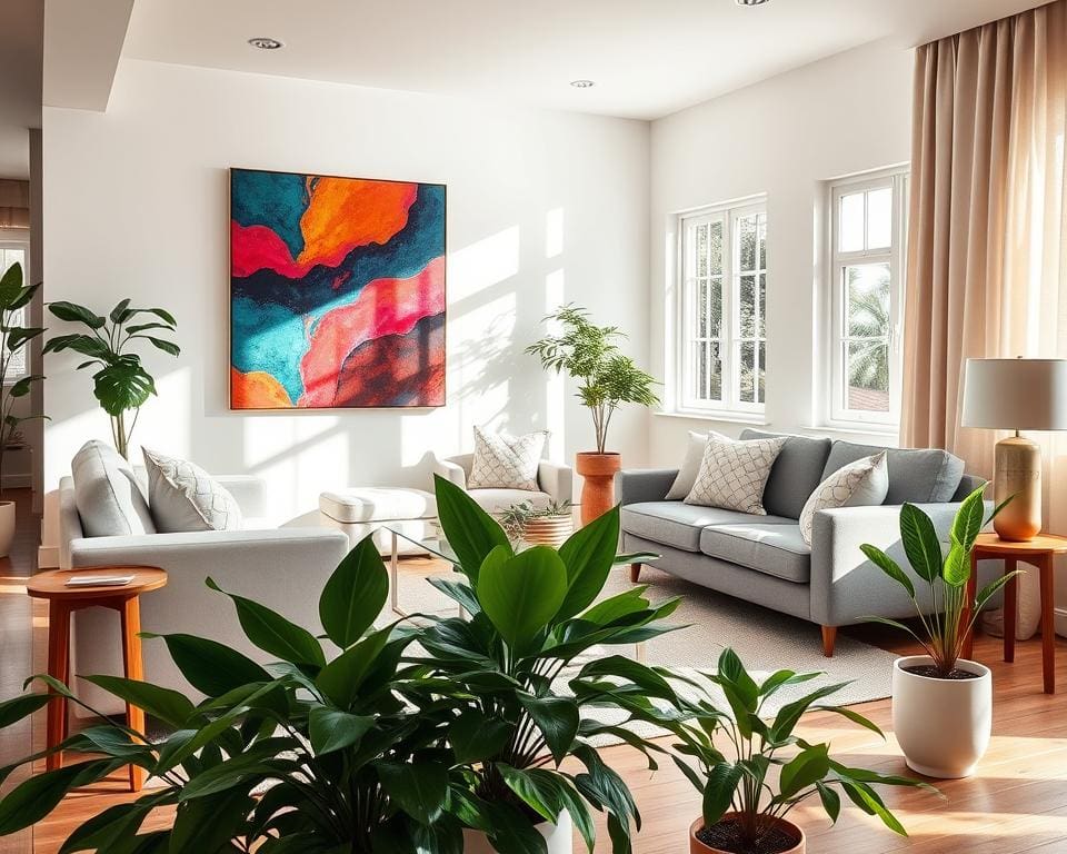Wie bringst du Farbe in ein graues Wohnzimmer?