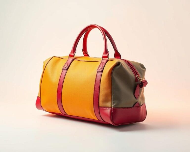Wie kombinierst du eine bunte Reisetasche stilvoll?