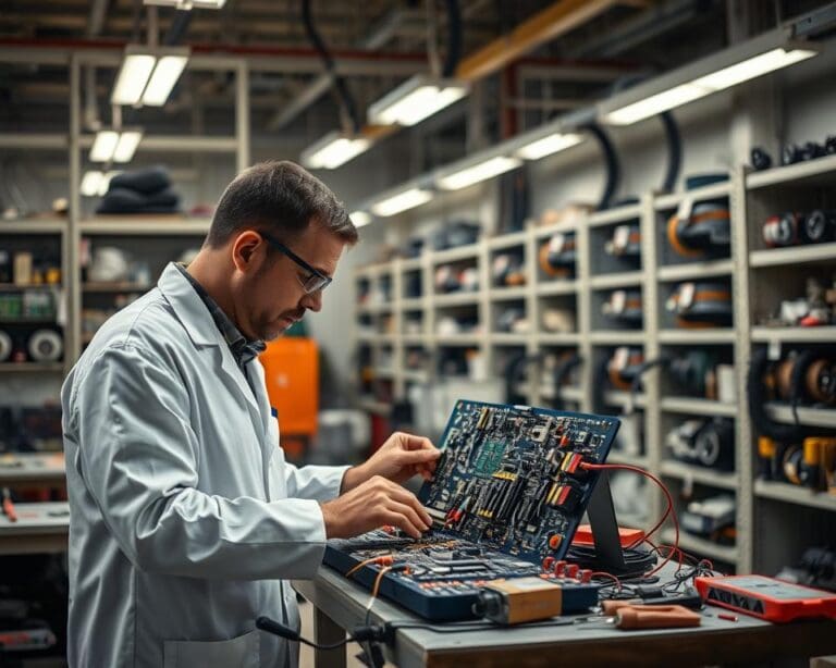 Was prüft ein Elektrotechniker im Werk?
