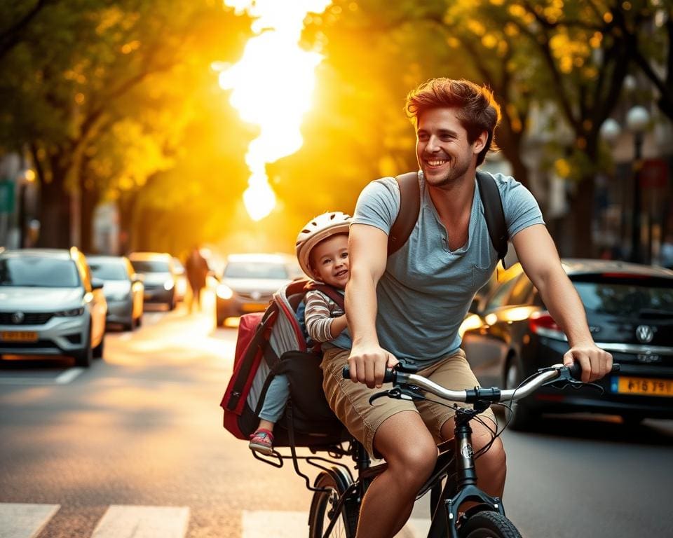 Wie reist man mit Fahrrad und Kindersitz durch Städte?