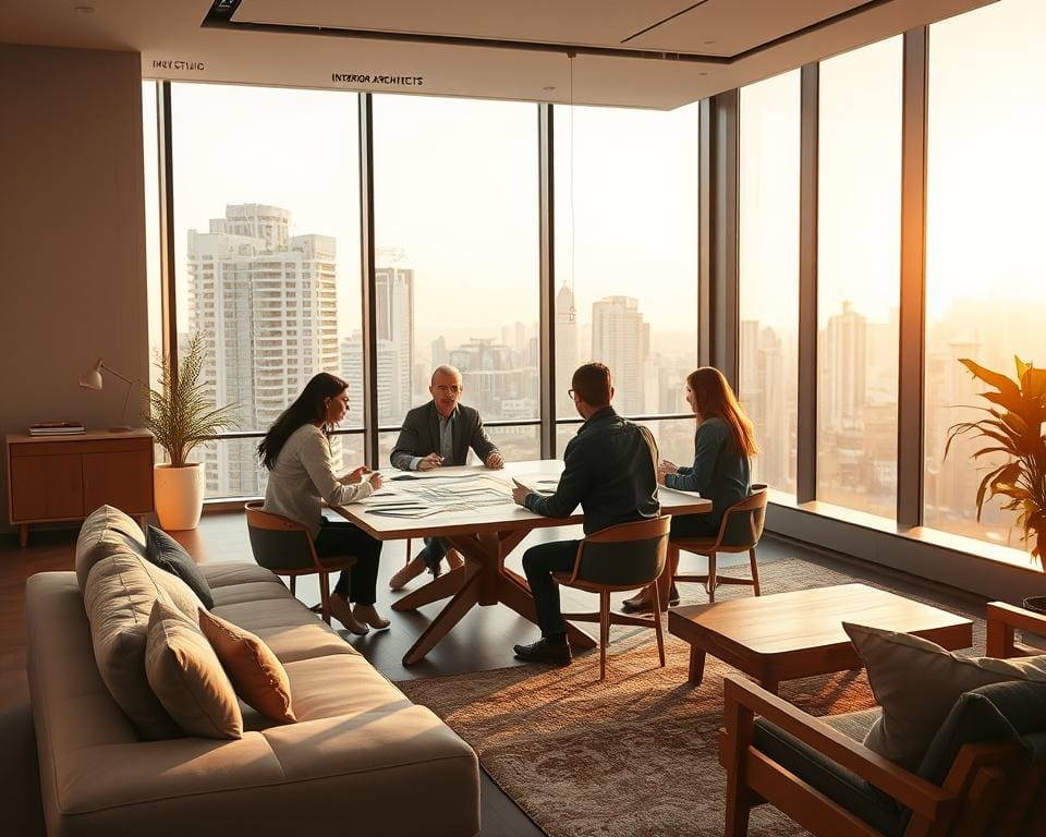 Wie arbeitet ein Innenarchitekt mit Kunden zusammen?