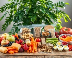 Wie bereitest du gesunde Snacks fuer unterwegs vor?