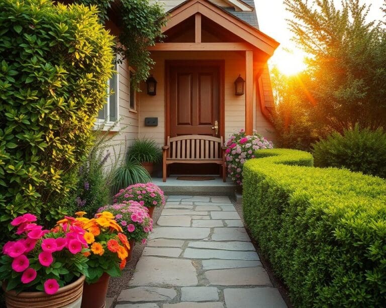 Warum wirkt ein bepflanzter Hauseingang einladender?