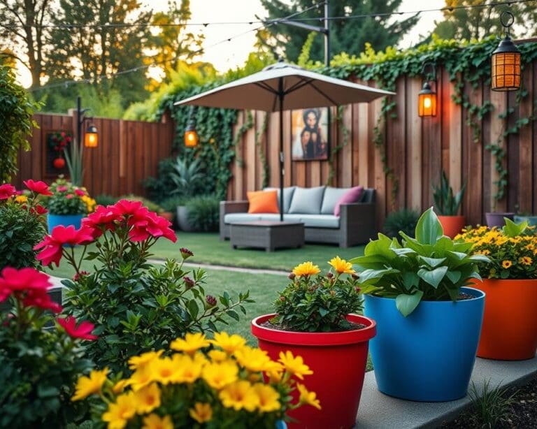 Womit setzt du farbige Akzente im Außenbereich?