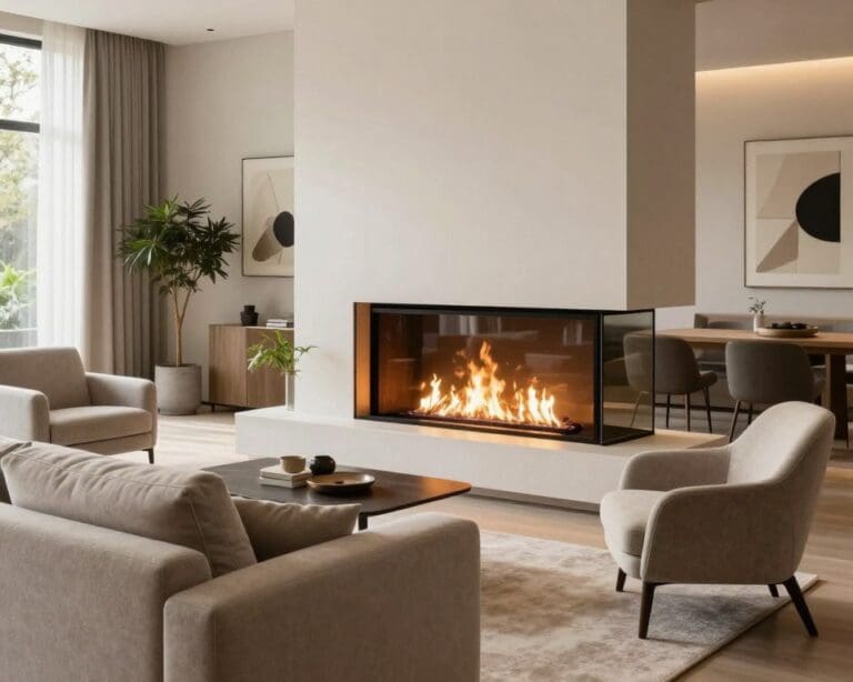 Kamin als Raumteiler